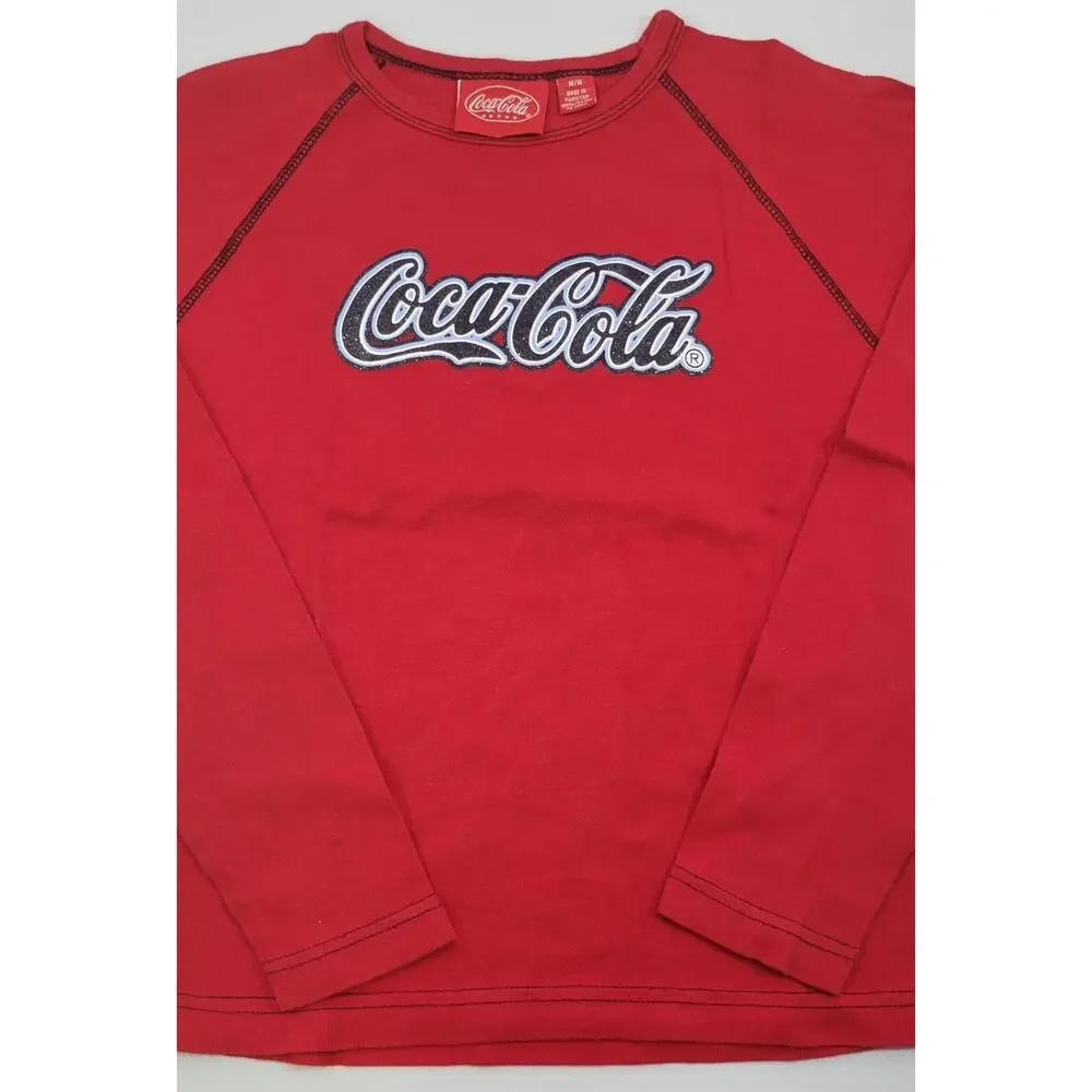 L3) 2 Children Coca Cola Brand Cotton Sweatshirts Medium